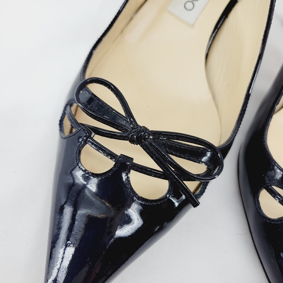 Jimmy Choo Soft Patent Pointed-Toe Slingback Pump in Black Size 8.5 - Picture 13 of 13